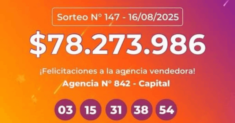 Correntino millonario: ganó $78 millones en la Poceada